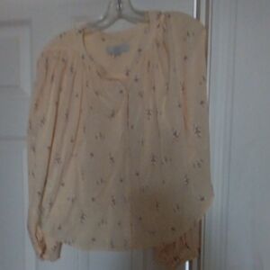 LOFT Pale Yellow Floral Blouse